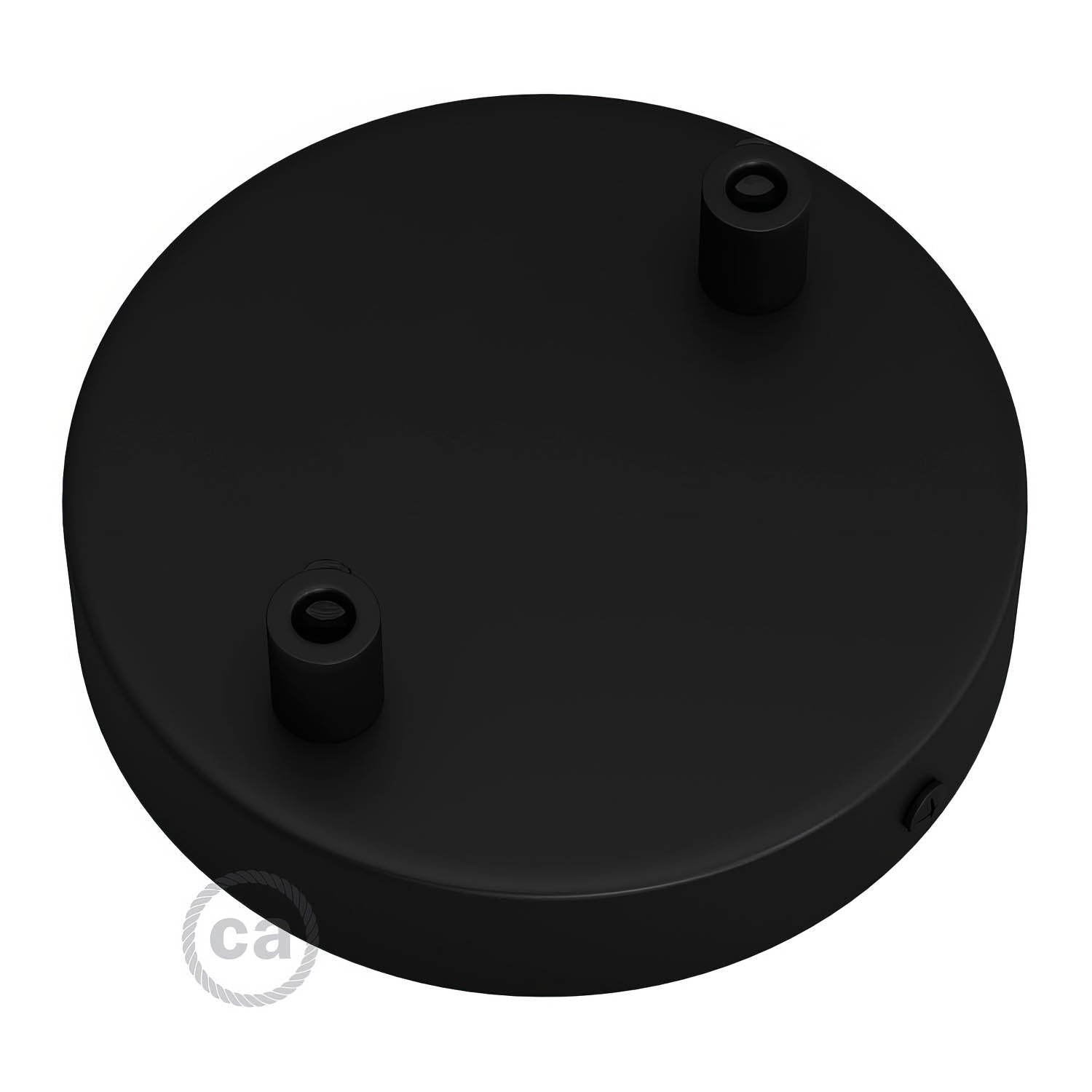 Kit rosone cilindrico in metallo a 2 fori - Nero Cilindrico