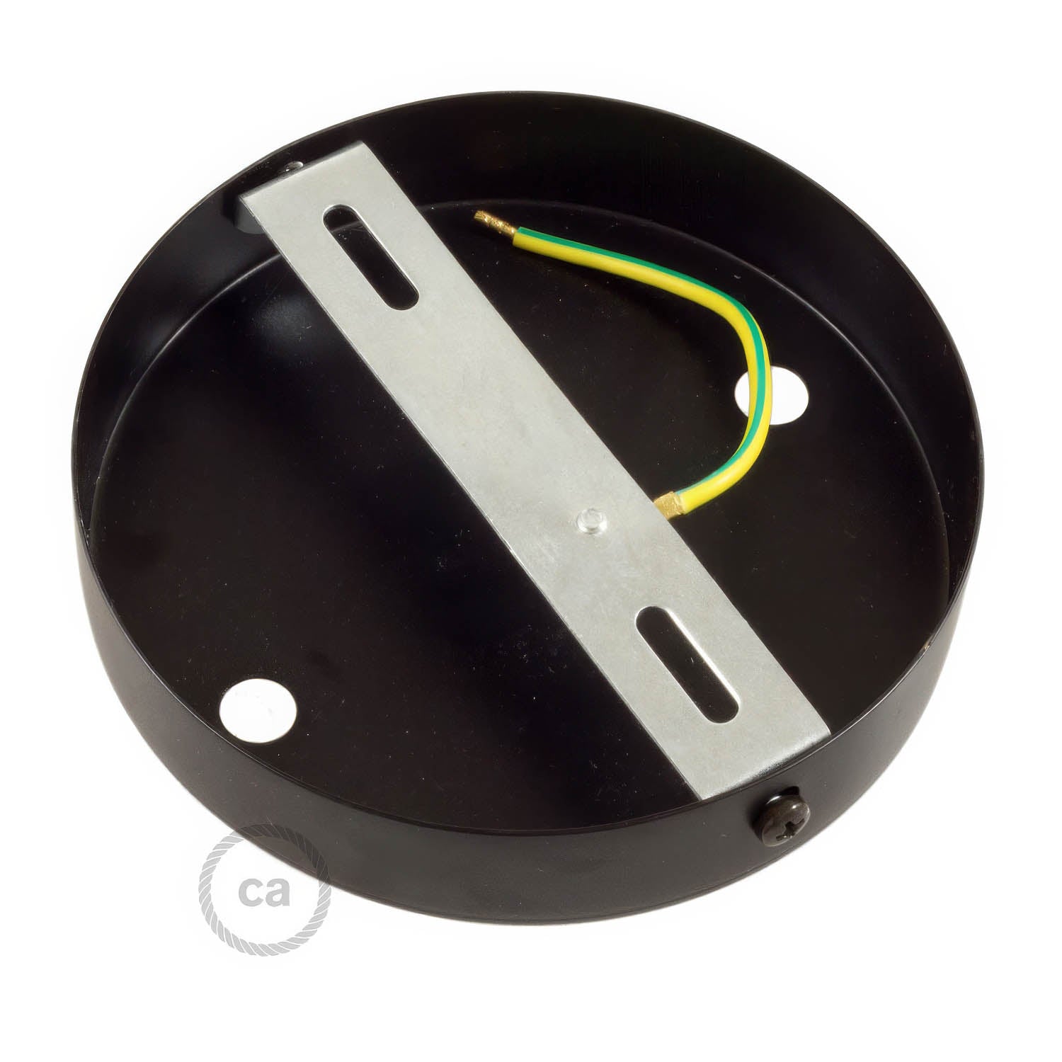 Kit rosone cilindrico in metallo a 2 fori - Nero Cilindrico