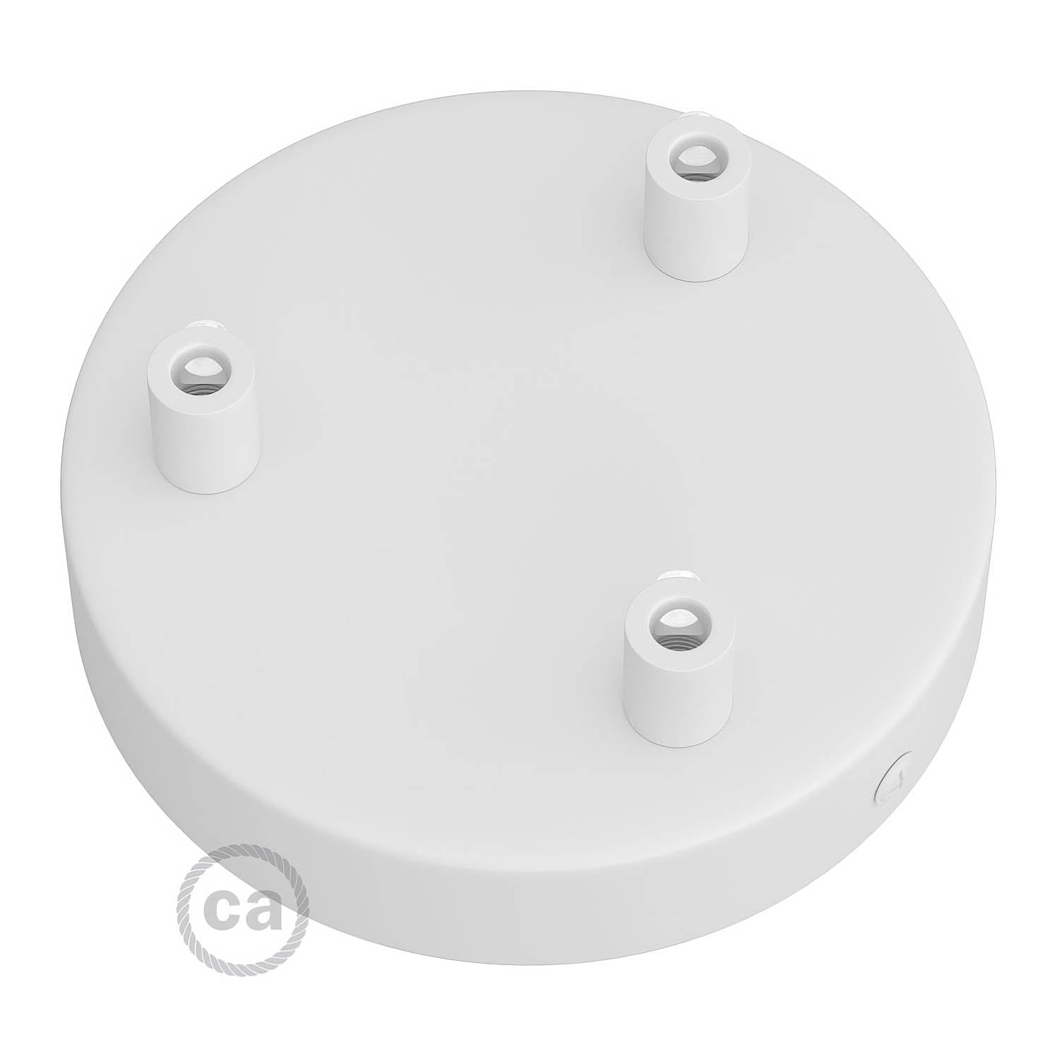 Kit rosone cilindrico in metallo a 3 fori - Bianco opaco Cilindrico